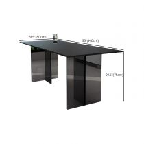 Black Stone Modern Rectangular Dining Table 51.2L X 31.5W 29.5H Kitchen