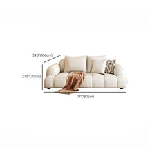Black Pine Wood Modern Sofa In Off-White Anti Cat Scratch Fabric Upholstery 100L X 39W 28H /