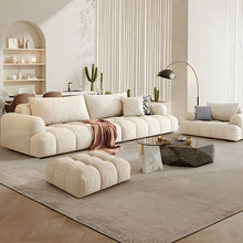 Black Pine Wood Modern Sofa In Off-White Anti Cat Scratch Fabric Upholstery 130L X 39W 28H+28L 28W