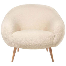 Alinda Faux Wool Wood Leg Chair