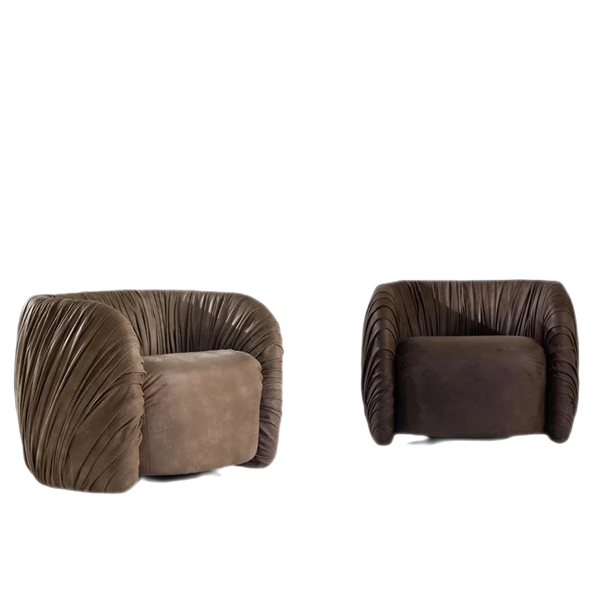 Alinda Italian Leather Swivel Armchair