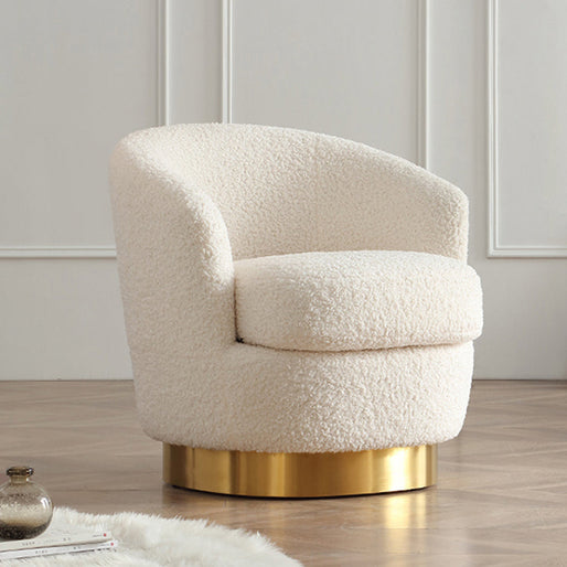 Berber Fleece Teddy Fabric High Density Sponge Filling Leisure Chair Stainless Steel Base Sofa Set