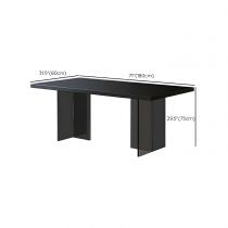 Black Stone Modern Rectangular Dining Table 63L X 31.5W 29.5H Kitchen