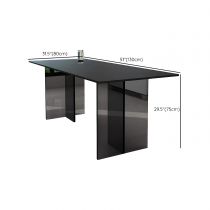 Black Stone Modern Rectangular Dining Table 70.9L X 31.5W 29.5H Kitchen