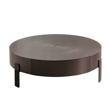 Modern Wood Round Coffee Table With Stainless Steel Legs And Plenty Of Storage Grey / 35L X 35W 12H