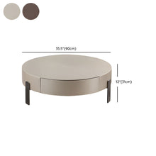 Modern Wood Round Coffee Table With Stainless Steel Legs And Plenty Of Storage Tables
