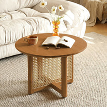 Modern Wood Round Coffee Table With Stainless Steel Legs And Plenty Of Storage Brown / 24L X 24W 16H