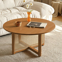 Modern Wood Round Coffee Table With Stainless Steel Legs And Plenty Of Storage Brown / 31.5L X 31.5W