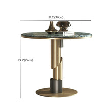 Elegant Gold Pedestal Base Kitchen Table 27.6L X 27.6W 29.5H Kitchen