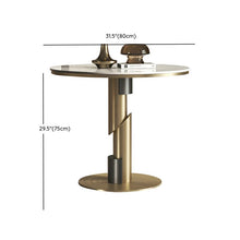 Elegant Gold Pedestal Base Kitchen Table 31.5L X 31.5W 29.5H Kitchen