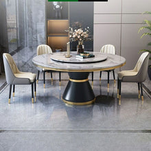 Glamorous White Stone Round Dining Table Kitchen
