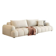 Black Pine Wood Modern Sofa In Off-White Anti Cat Scratch Fabric Upholstery 110L X 39W 28H /