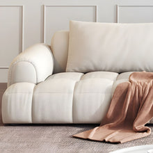 Black Pine Wood Modern Sofa In Off-White Anti Cat Scratch Fabric Upholstery 130L X 39W 28H /