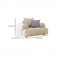Black Pine Wood Modern Sofa In Off-White Anti Cat Scratch Fabric Upholstery 140L X 39W 28H /
