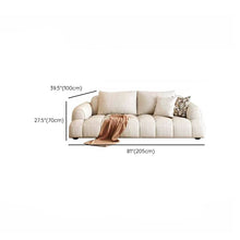 Black Pine Wood Modern Sofa In Off-White Anti Cat Scratch Fabric Upholstery 120L X 39W 28H /