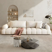 Black Pine Wood Modern Sofa In Off-White Anti Cat Scratch Fabric Upholstery 110L X 39W 28H+28L 28W