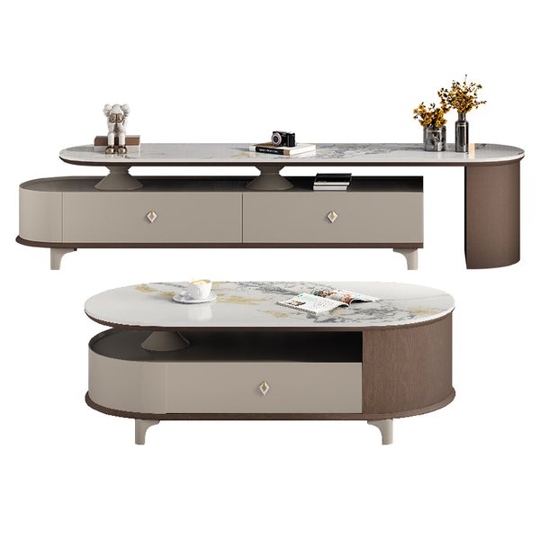 Alinda Modern retractable rock plate tea table