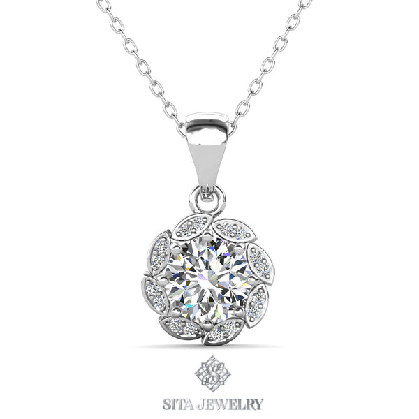 SITA Jewelry: Premium Austrian Crystal Necklace  925 Sterling