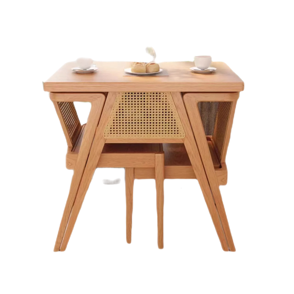 Alinda Dining Table and chair  stackable storage design