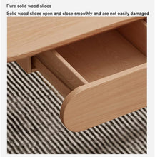 Sofa Side Table, Japanese-Style Solid Wood Coffee Table with Drawers, Domestic Small Dining Table, Multifunctional Bedroom Leisure Table (Color : A (Oval), Size : 120CM)