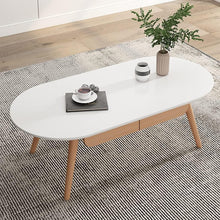 Sofa Side Table, Japanese-Style Solid Wood Coffee Table with Drawers, Domestic Small Dining Table, Multifunctional Bedroom Leisure Table (Color : A (Oval), Size : 120CM)