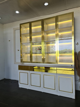 Alinda Curved Door Display Shelf White Frame Gold