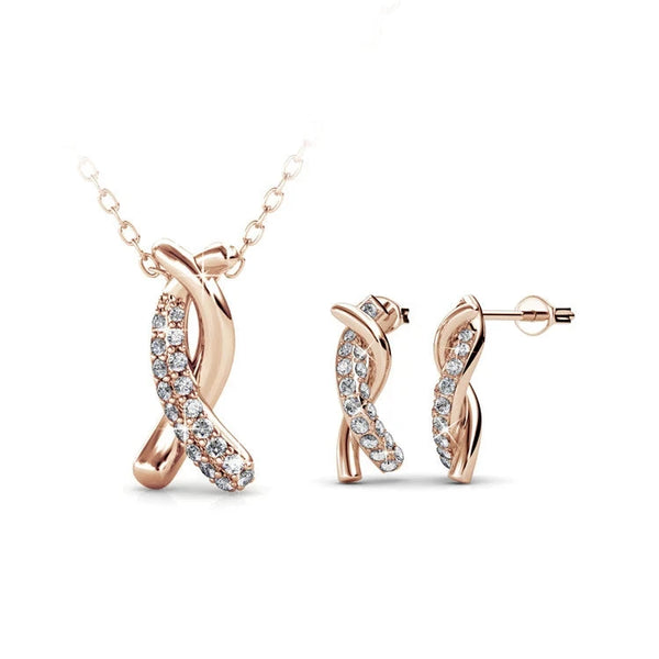 SITA JEWELRY Twist Charm Pendant and Earrings Set