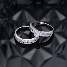 SITA Jewelry: Long Square Full Diamond Mother's Ring in S925 Silver