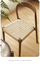 Alinda Solid Wood Dining Chair Retro Simple Designer Rope Casual Backrest Chair