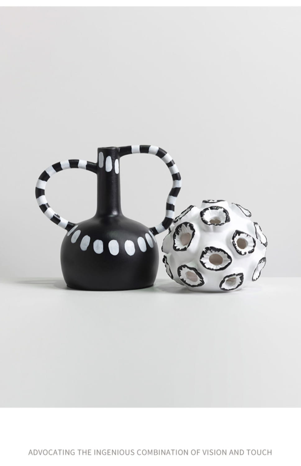 Alinda Bauhaus Style Black and White Combination Ornaments