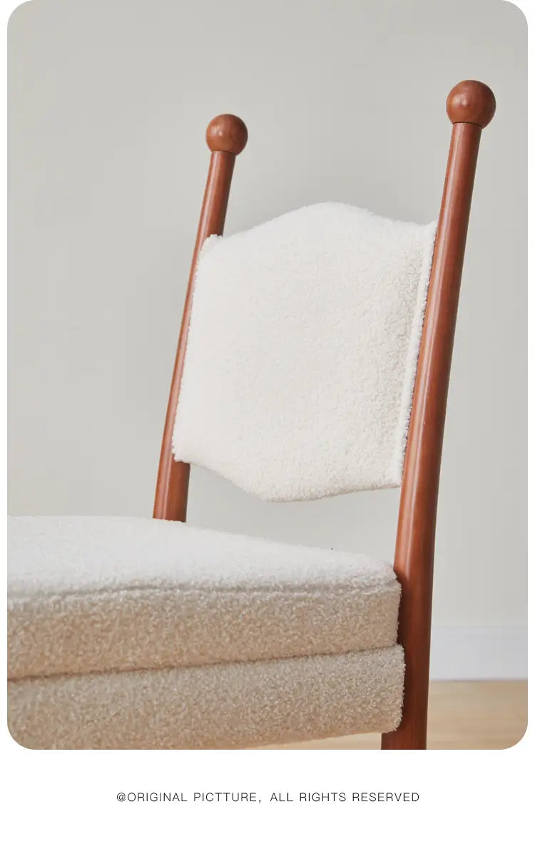 Alinda Cream Style Cosmetic Chair Wood Backrest Dressing