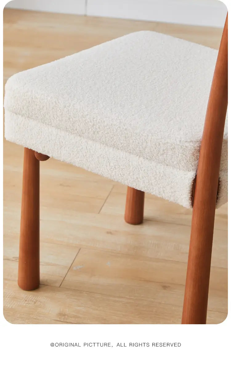 Alinda Cream Style Cosmetic Chair Wood Backrest Dressing