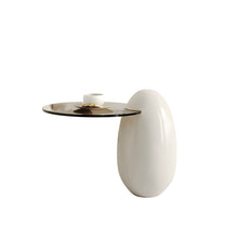 Alinda Coffee Table with Wood Drum Base - ALINDA DECOR