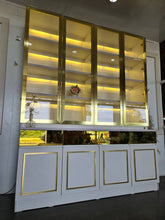 Alinda Curved Door Display Shelf White Frame Gold - ALINDA DECOR