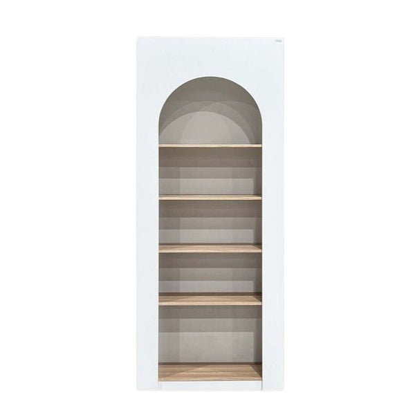 Alinda Mira Modern Display Shelf Curved Door Display (White) - ALINDA DECOR