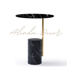 Alinda Modern luxury design round carrara marble base stainless steel - ALINDA DECOR