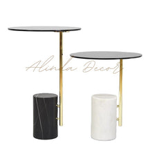 Alinda Modern luxury design round carrara marble base stainless steel - ALINDA DECOR