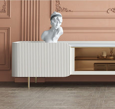 Alinda Nordic style round stone plate coffee table - ALINDA DECOR