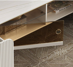 Alinda Nordic style round stone plate coffee table - ALINDA DECOR