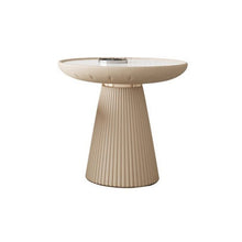 Alinda White Circular Minimalist Marble Top 9922 - ALINDA DECOR