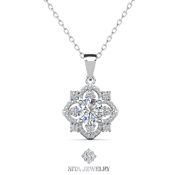 SITA Jewelry: Premium Austrian Crystal Necklace  925 Sterling