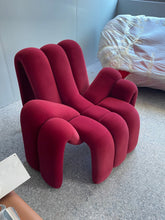 DISEN modern designer high quality wine red Velvet Spider Zoe Lounge Chair - ALINDA DECOR