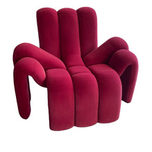 DISEN modern designer high quality wine red Velvet Spider Zoe Lounge Chair - ALINDA DECOR