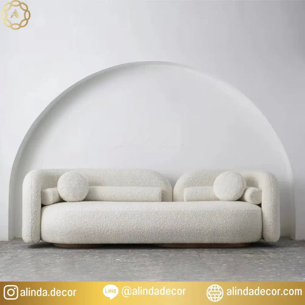Nordic Style Stretch Sofa Velvet Bed Tatami Longue Couch Floor White Unusual Designer Luxury Canape Salon Living Home Furniture - ALINDA DECOR