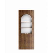 Alinda Curved Display Shelf with 2 Straight Doors (White Maple)