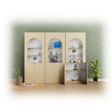 Alinda  Curved Display Shelf with 2 Straight Doors (Mocha)