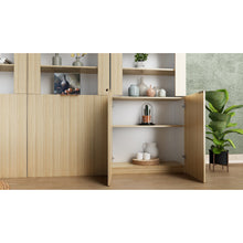 Alinda  Curved Display Shelf with 2 Straight Doors (Mocha)