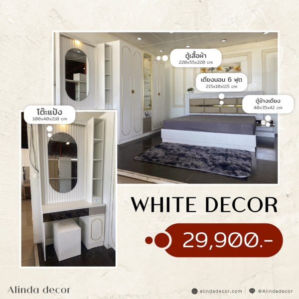 Alinda Bedroom furniture sets White Decor - Image 2